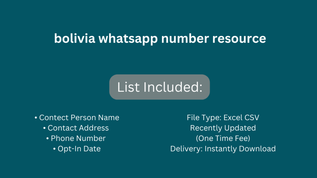 Bolivia whatsapp number resource