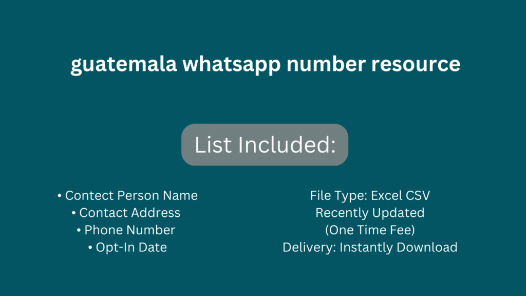 Guatemala whatsapp number resource