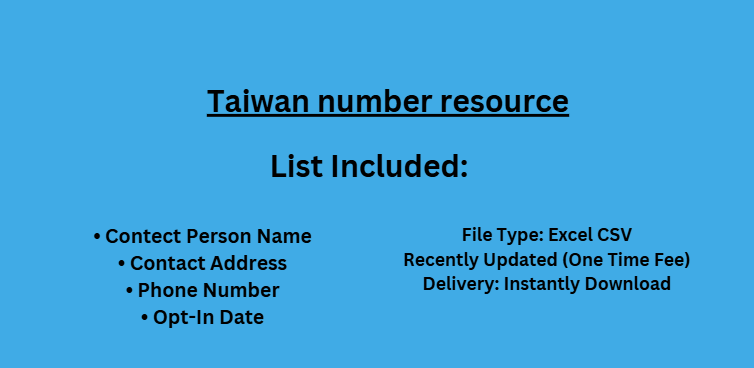 Taiwan number resource